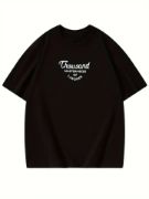 Thousand Baskılı Oversize Bisiklet Yaka T-shirt - Siyah resmi